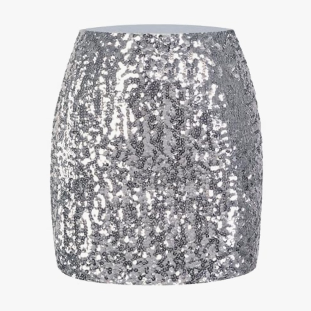Women's Sequin Skirt Sparkle Stretchy Bodycon Mini Skirts Night Out Party